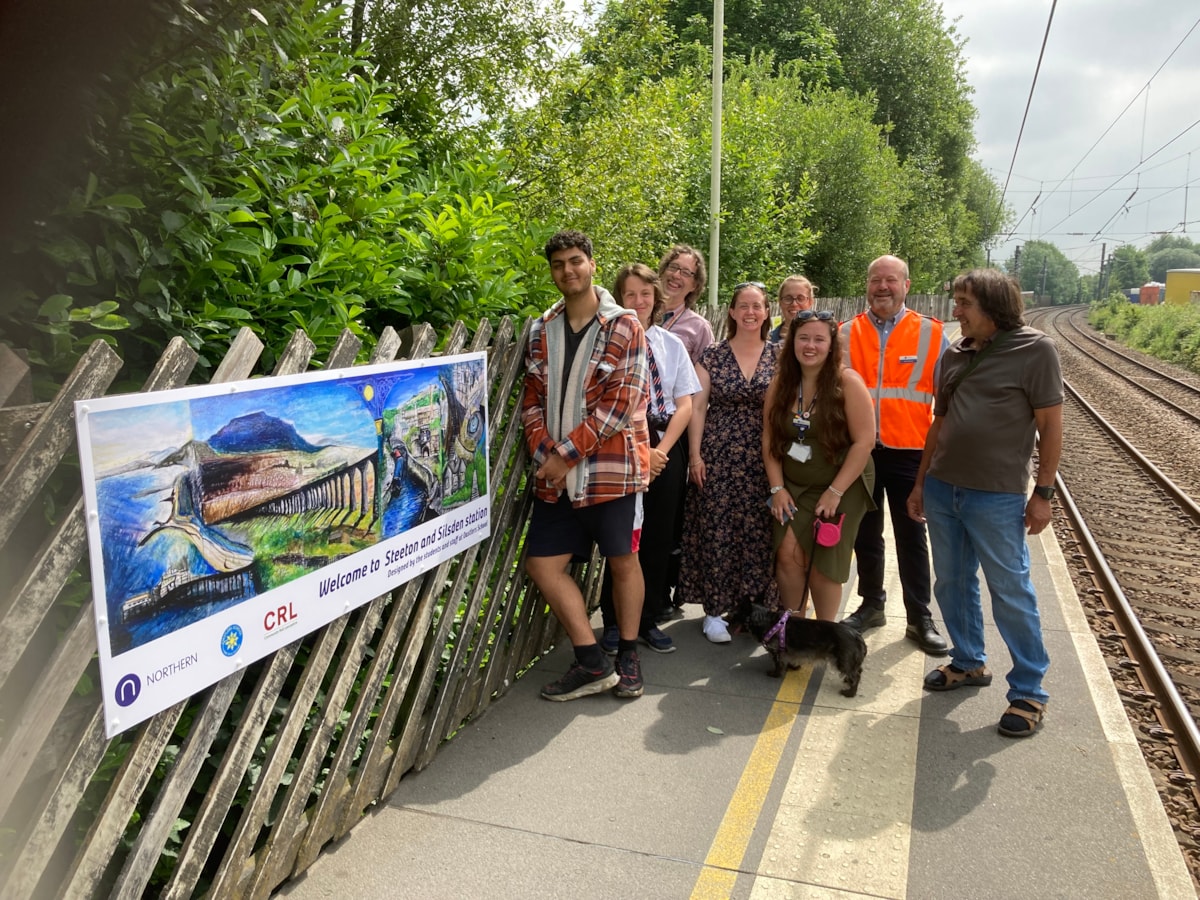 An image of the student artwork unveiled at Steeton and Silsden station