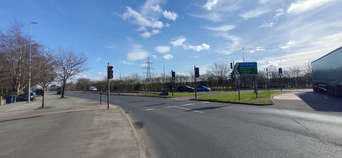 A582 Stanifield Lane and Watkin Lane roundabout - March 2024