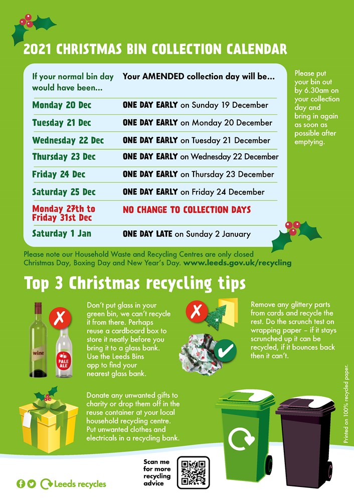 Christmas Bins Flyer 2021 calandar dates page 1