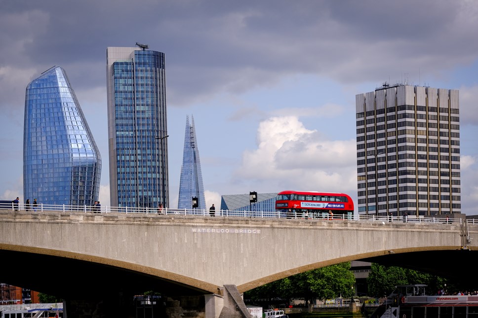 Go-Ahead London bus on bridge