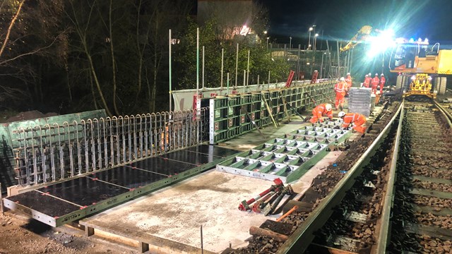 Night working to build new bridge deck after Carlisle freight train derailment