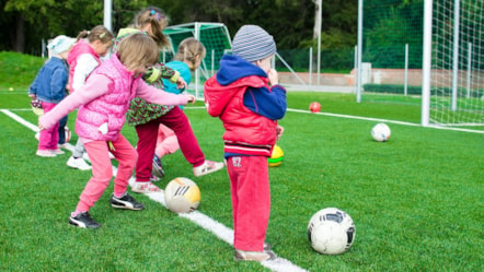 Children playing football