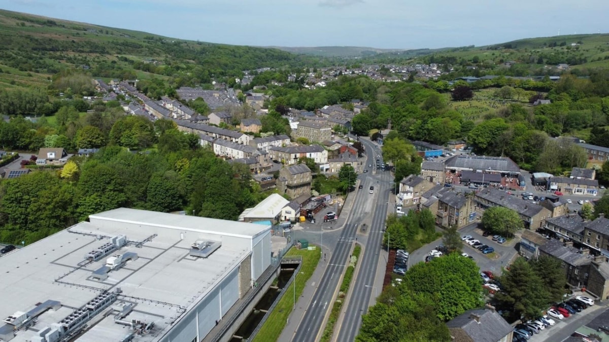 Aerial view of Rawtenstall gyratory