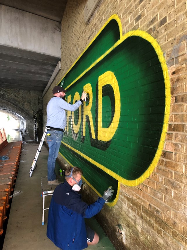 Lionel and his team completing the mural on the Ashford passageway