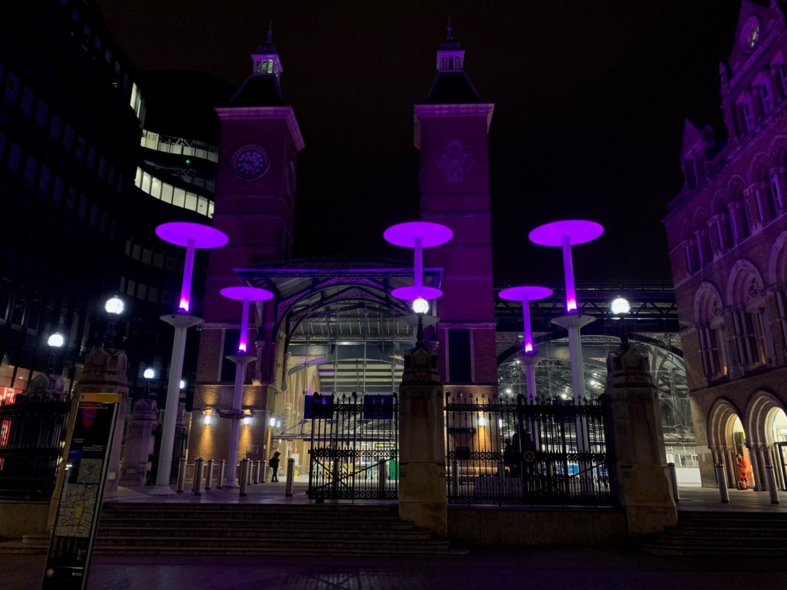 London Liverpool Street station to go purple to celebrate disabled people worldwide: LST purple light-3