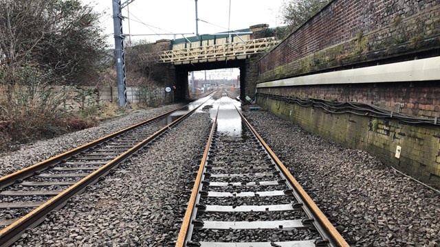 Flood-hit tracks near Rotherham (Photo taken 22 February 2022)