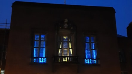Council Building blue light