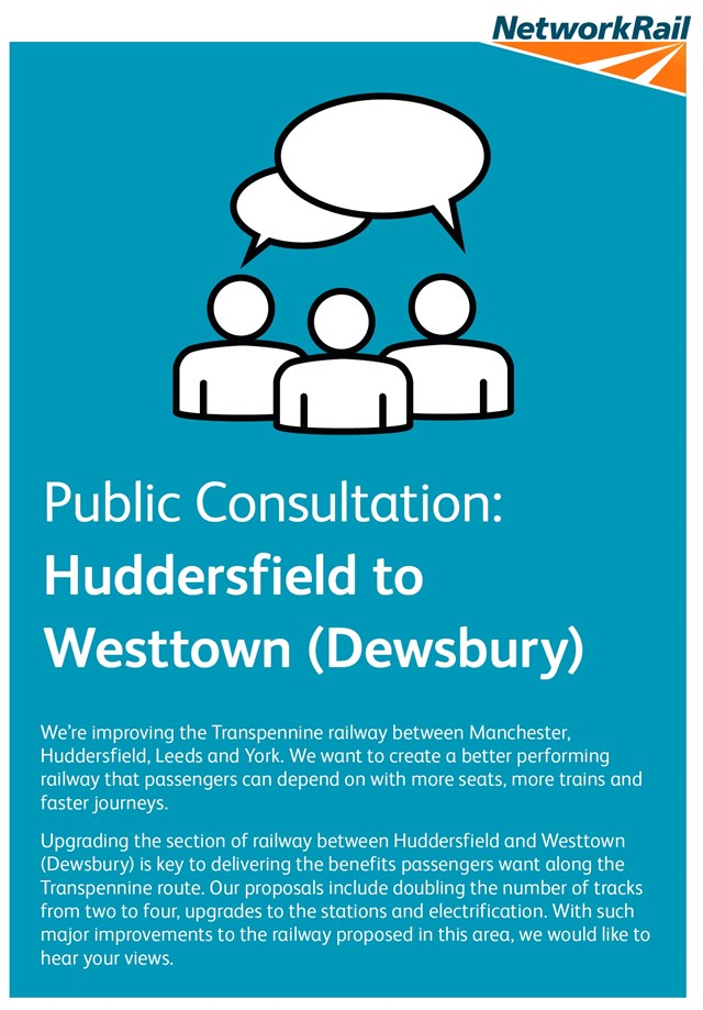 Public consultation on major rail upgrade to begin in West Yorkshire: Network Rail is starting a public consultation in Kirklees West Yorkshire (002)