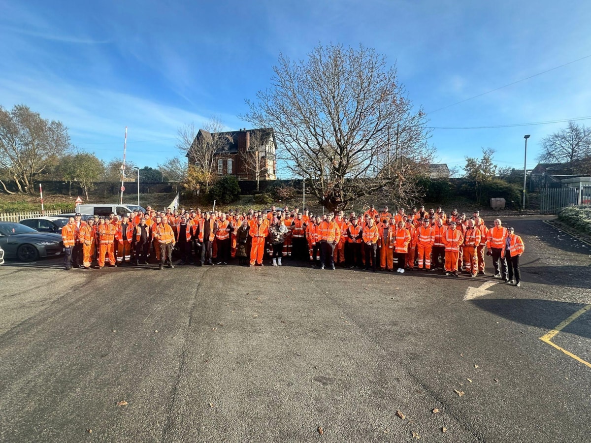 Image shows colleagues bidding farewell to Graham Hamlett