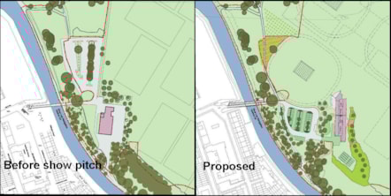Marshes pavilion before show pitch and proposed