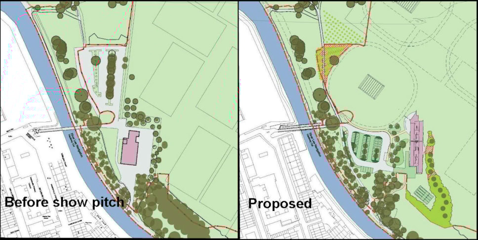 Marshes pavilion before show pitch and proposed