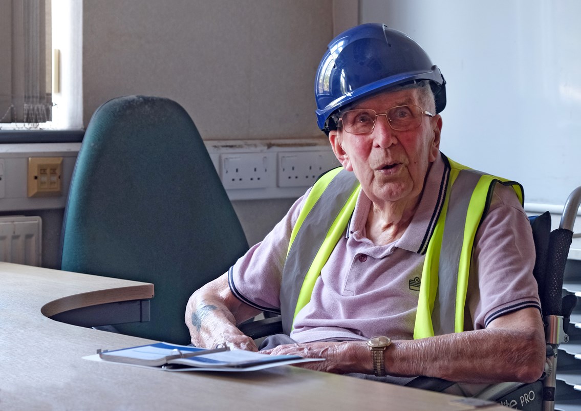 Chart leacon: Jim Skinner in his old office - he joined Chart Leacon depot when it opened in 1961 and he's now 95!