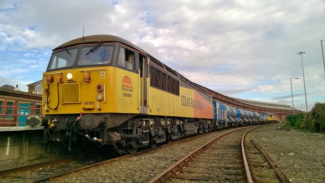 Railhead Treatment Train Holyhead: The Railhead Treatment Train on its first tour of North Wales this year. Pictured here at Holyhead.