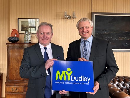 MyDudley launch with l-r Kevin O'Keefe, chief executive Dudley Council and Ian Roberts, Managing Director of Granicus UK