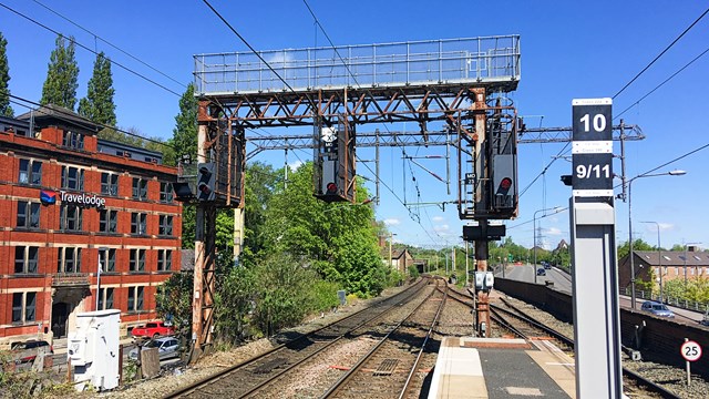 Major investment into West Coast main line railway signals: Example of signals being replaced in Macclesfield