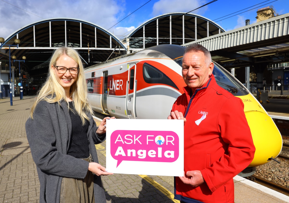 LNER Customer Nicola and LNER Safety and Safeguarding Manager Jim Rawcliffe-2
