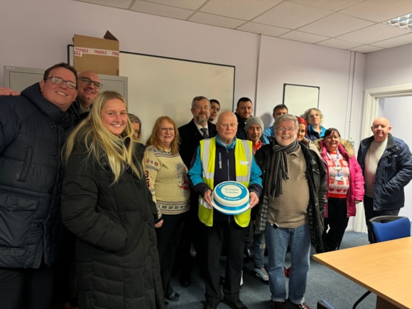 Dougie with current and former colleagues at Margate station