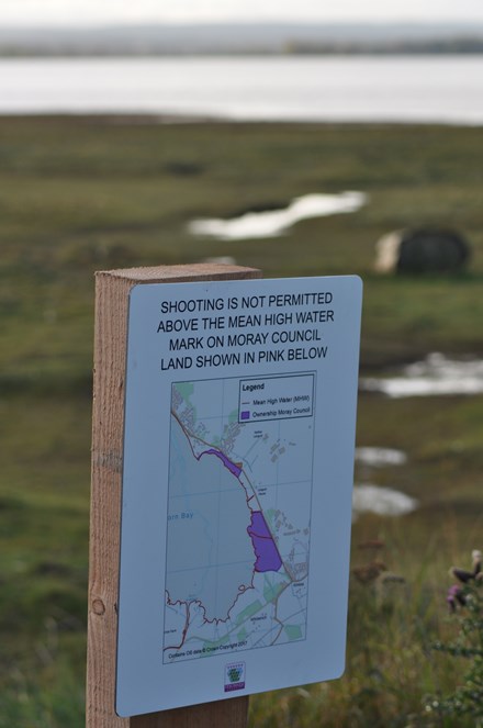 Signs restricting shooting on council land go up at Findhorn Bay