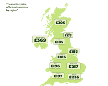 Go.Compare home insurance index - regions