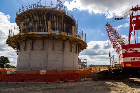 Formwork installation for Caisson Lift 8 at Chesham Road site Nov 2022