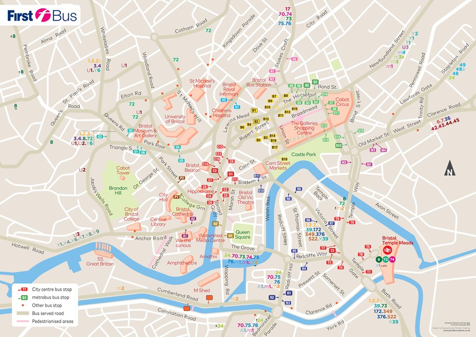 Bristol City Centre map | First Bus WE&W News