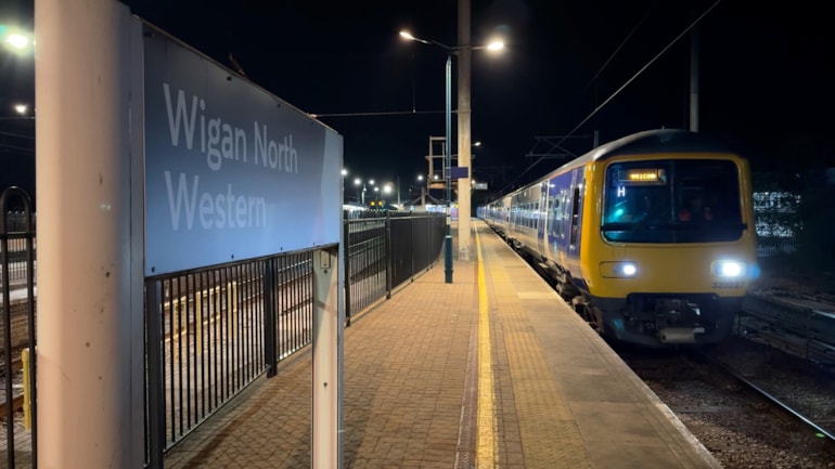 First ever electric train runs between Wigan and Bolton during overnight tests