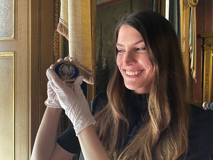 Temple Newsam snuff boxes: Lauren Farrington, a recovery and restitution specialist with the Art Loss Register admires one of the stunning collection of snuff boxes which have returned to Temple Newsam.