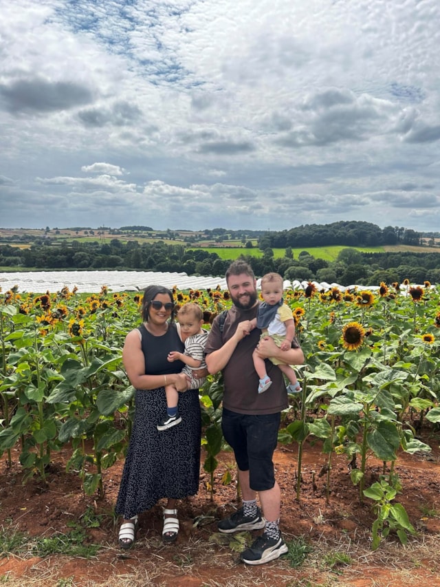 Davina and Karl Barrett with their sons Noah and baby Ezra