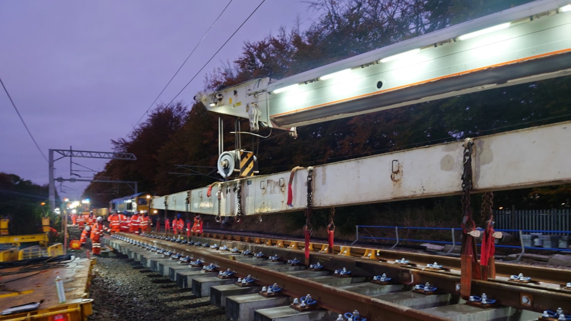 Choose rail this late May bank holiday: West Anglia main line Cambridge South SRSA points installation