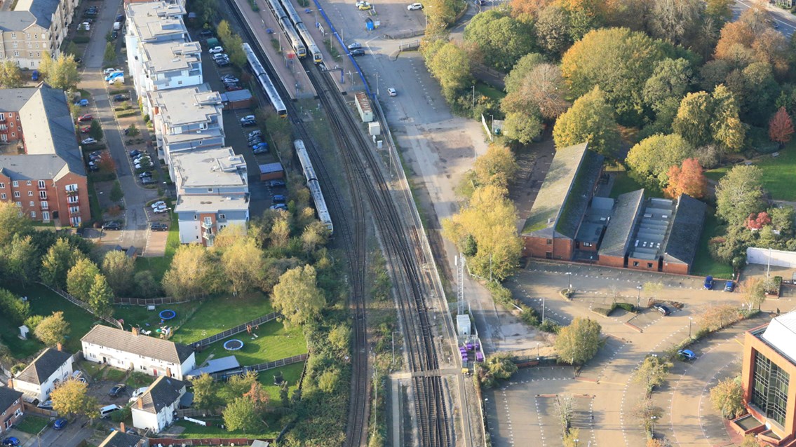 Aerial view of Aylesbury railway where culvert needs to be repaired - Credit Network Rail 2