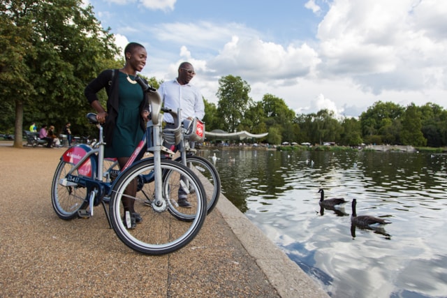 TfL Image - Santander Cycle riders in Hyde Park