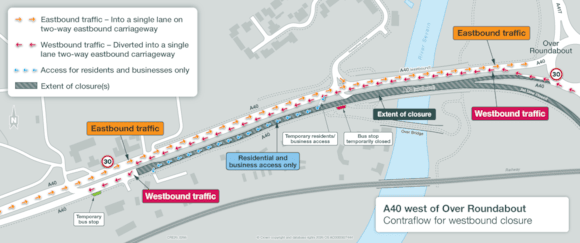 A40 Contraflow WB closure
