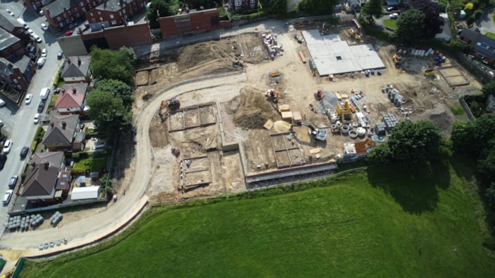 Armley homes 4: The early stages of work on the St Andrews Grange housing development in Armley, Leeds, during the summer of 2024. Credit: Termrim Construction.