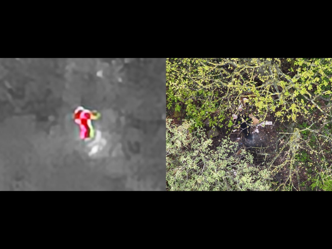 Thermal imaging on drone spots a fire being started at Seaham