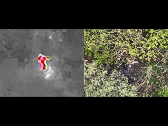 Thermal imaging on drone spots a fire being started at Seaham