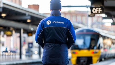 Image shows Northern member of staff on a platform