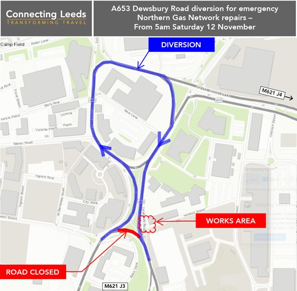 Dewsbury Rd Diversion Map