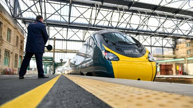 Close up shot of new platform surface inside Carlisle station