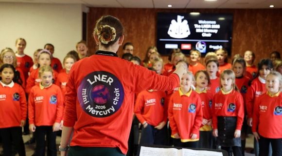 LNER 2026 Mini Mercury Choir in practices at St. James Park