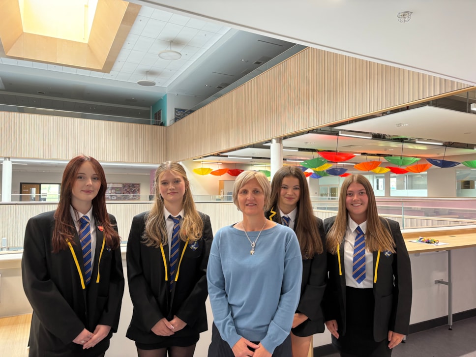 Lossiemouth High School pupils celebrate exam success with HT Caroline Boyd
