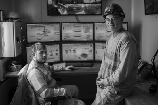 Dylan and Greg Kehoe keep a watchful eye over operations at the treatment plant