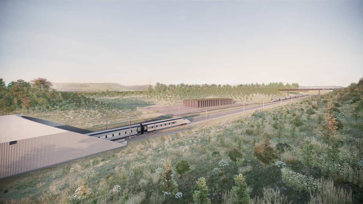 HS2 reveals final design for last of seven key Chiltern Tunnel structures: HS2 Chilterns Tunnel North Portal view looking north