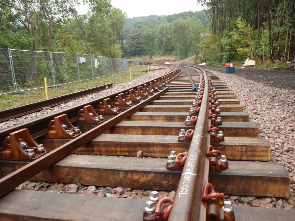 First section of track laid at Todmorden Curve: First section of track laid at Todmorden Curve