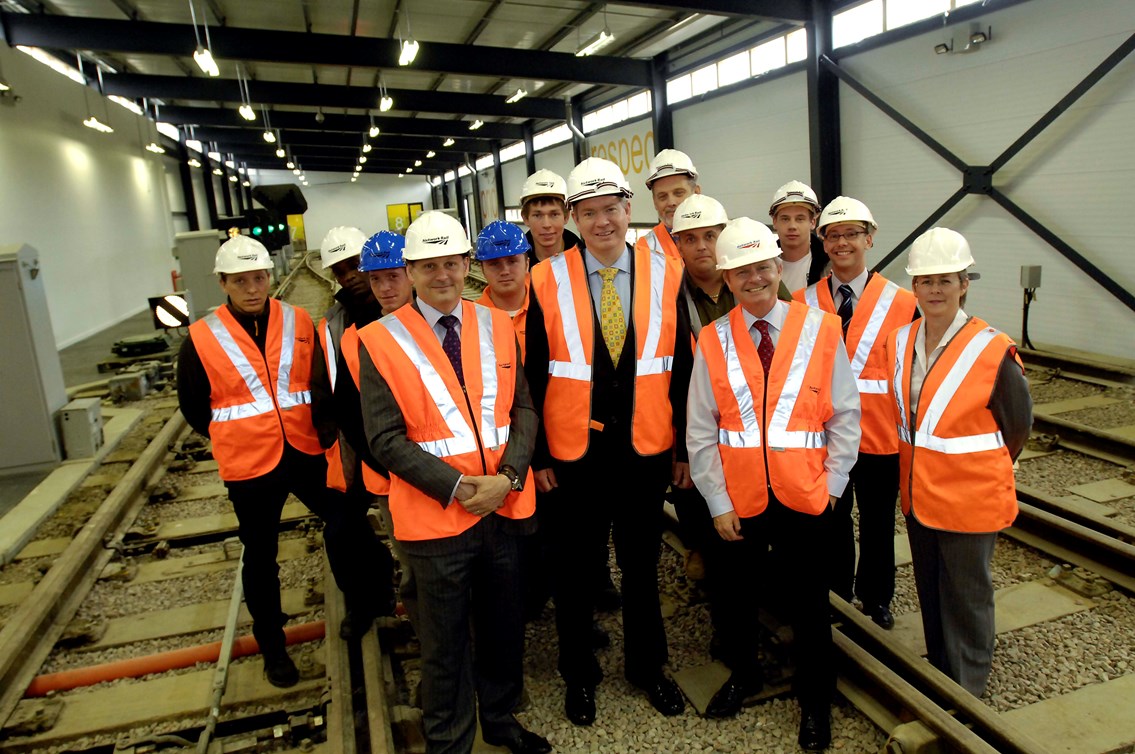 Rail Minister Tom Harris at the Paddock Wood Training Centre: Rail Minister Tom Harris officially opens new Network Rail maintenance and safety centre in Paddock Wood