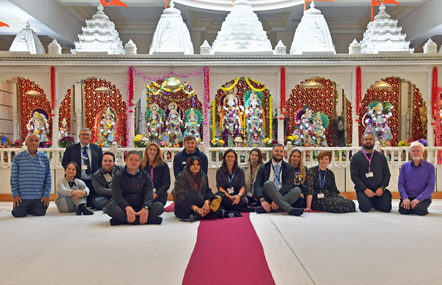 This image shows Northern colleagues at the Shree Lakshmi Narayan Hindu Temple