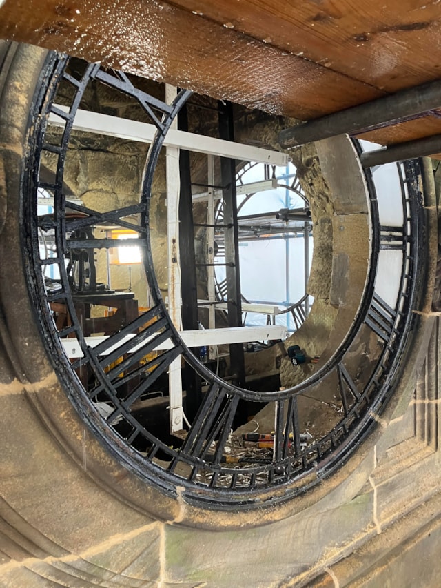 Clocktower during work: Clocktower during work