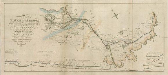 Stephenson notebook Stockton & Darlington Stephenson Parliamentary Plan 1822