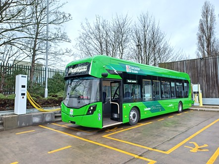 Leicester Electrification - Bus one arrival