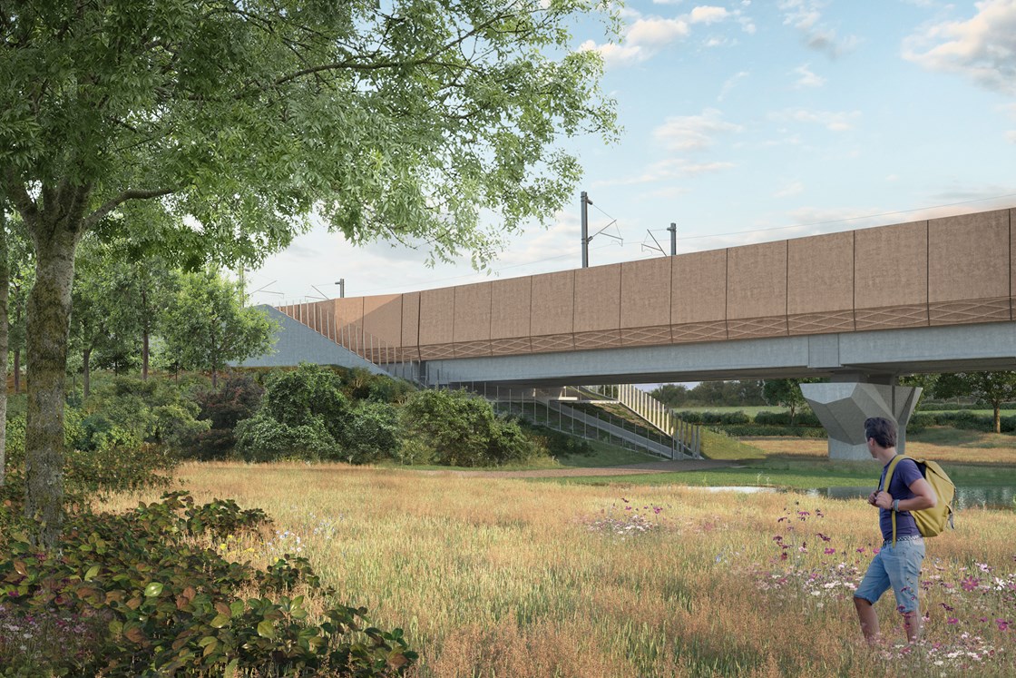 Balsall Common Viaduct abutment - red parapet with pattern