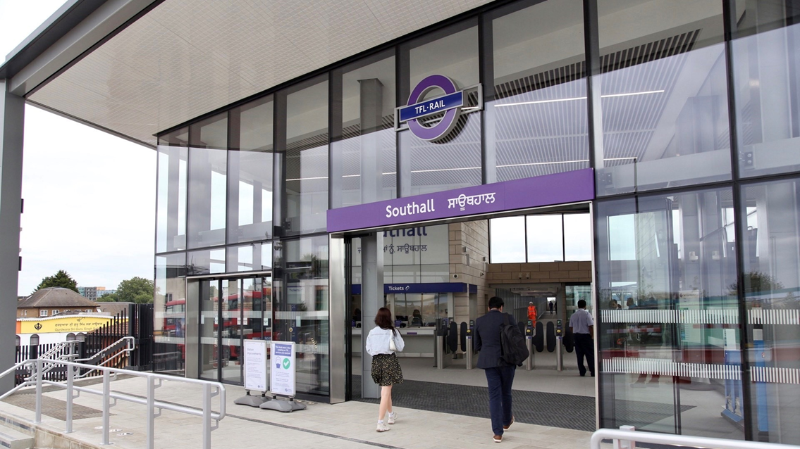 Benefits for customers in Southall with step-free access and bigger ticket hall ahead of the Elizabeth line opening: Southall new entrance and forecourt web